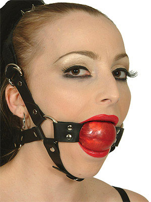 Leather Red Ball Gag Harness